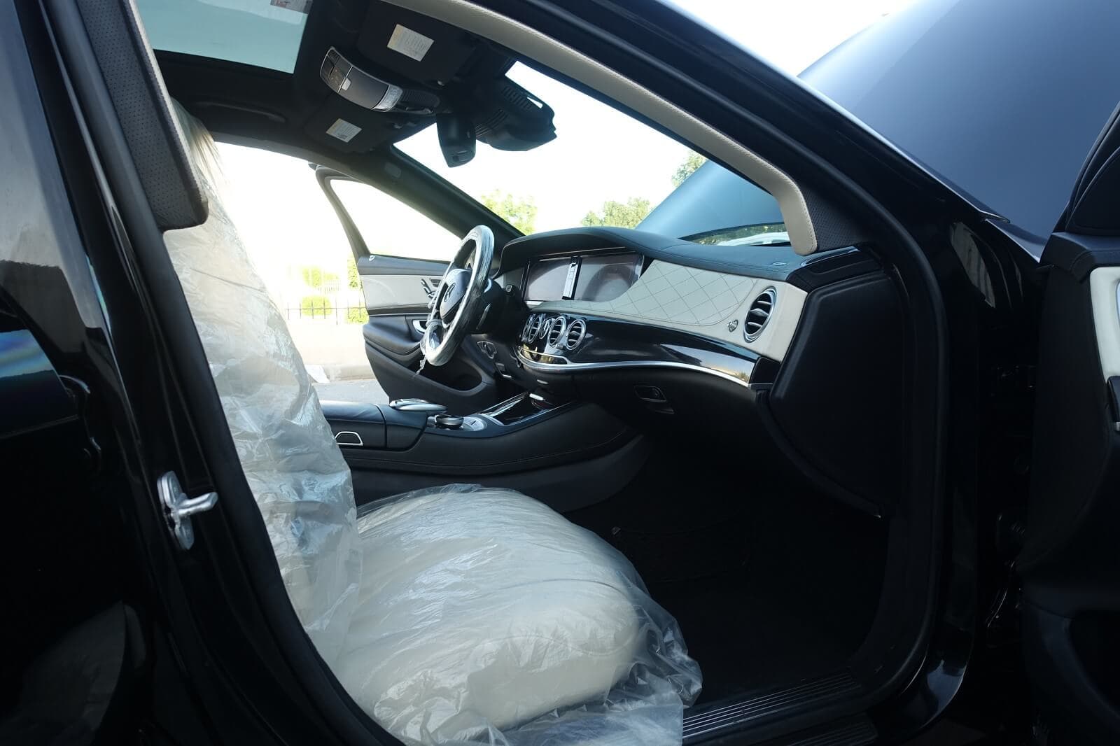 Mercedes S63 AMG armored luxury sedan cockpit right side view