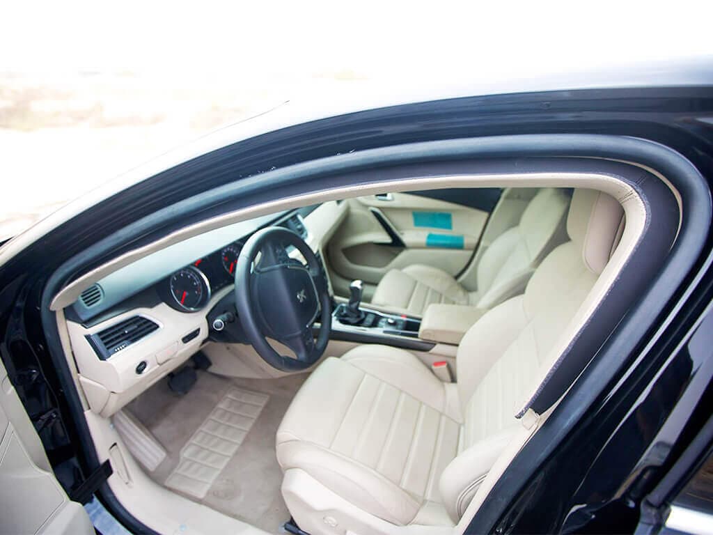 Peugeot 508 armored sedan driver cockpit interior view