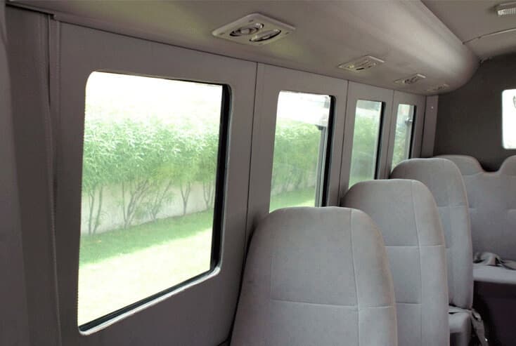 Toyota Coaster armored passenger carrier passenger seat layout