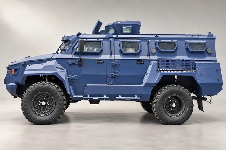 APC Merkava Blue, vue extérieure complète orientée vers la gauche en studio