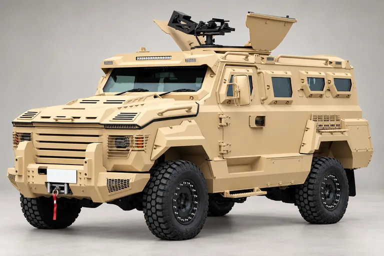 APC Merkava Sagiv, vue extérieure complète orientée vers la gauche en studio