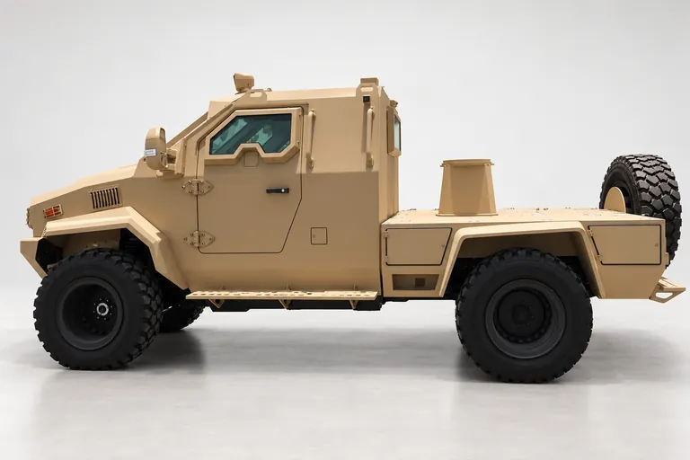 Ford F350 APC IGG, vue extérieure complète orientée vers la gauche en studio