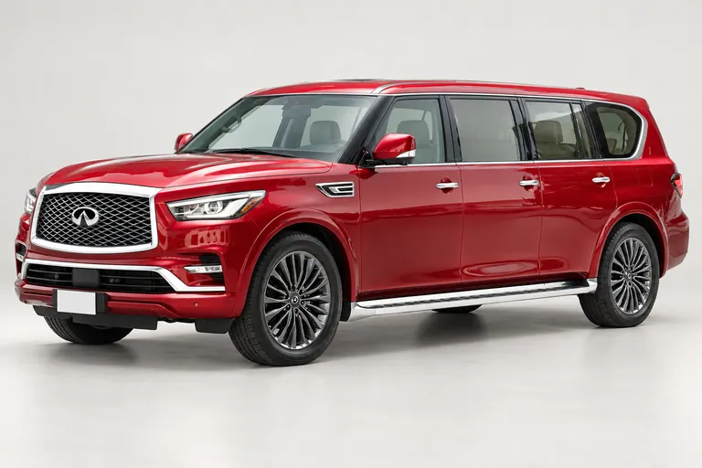Infiniti QX80 Extended, vue extérieure complète orientée vers la gauche en studio