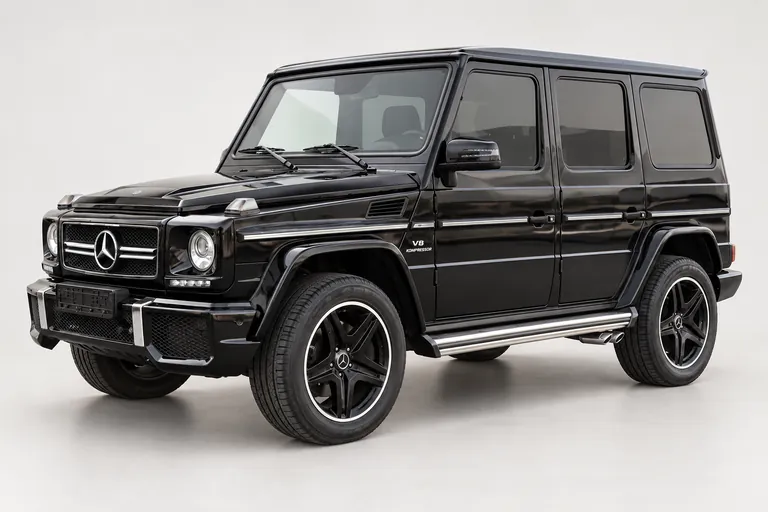 Mercedes-Benz AMG G55 Black, vue extérieure complète orientée vers la gauche en studio