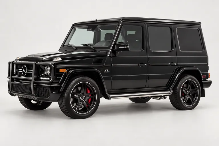 Mercedes-Benz AMG G63 Black, vue extérieure complète orientée vers la gauche en studio