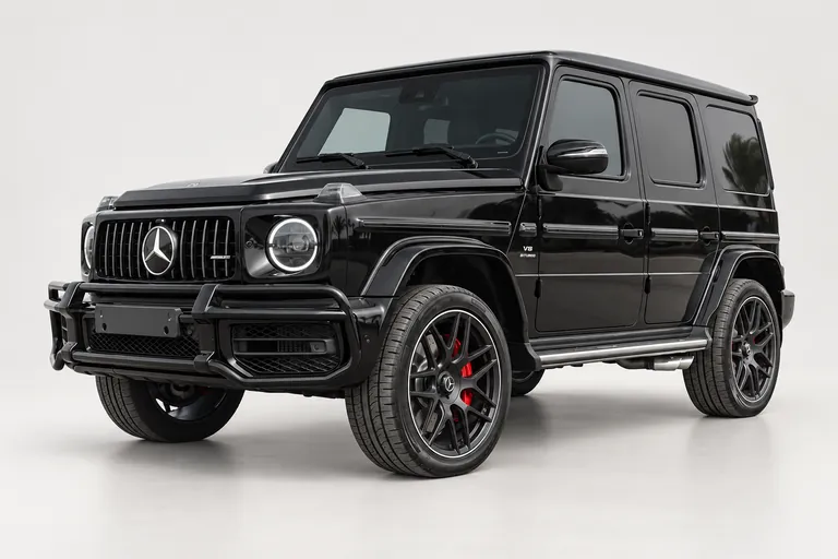 Mercedes-Benz G63 AMG Black, vue extérieure complète orientée vers la gauche en studio