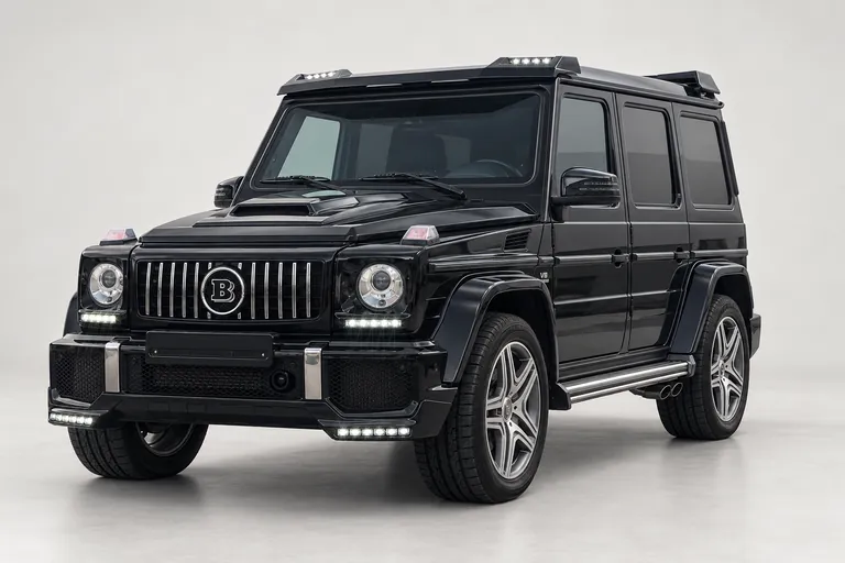 Mercedes-Benz G63 Brabus Black, vue extérieure complète orientée vers la gauche en studio