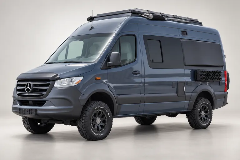 Mercedes-Benz Travel Camper Off-Road All Terrain, vue extérieure complète orientée vers la gauche en studio