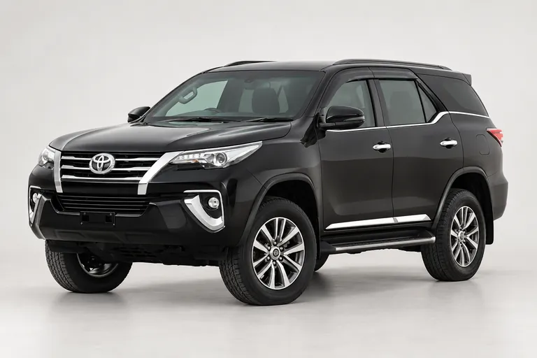 Toyota Fortuner, vue extérieure complète orientée vers la gauche en studio