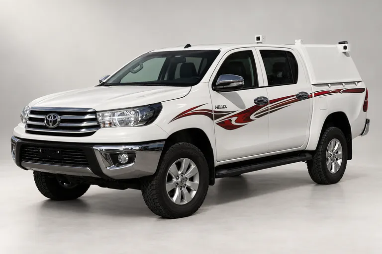 Toyota Hilux Cash Box, vue extérieure complète orientée vers la gauche en studio