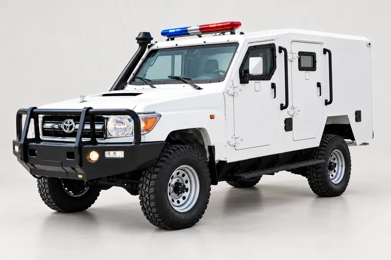 Toyota Land Cruiser 79 CIT Escort, complete left-facing exterior studio view