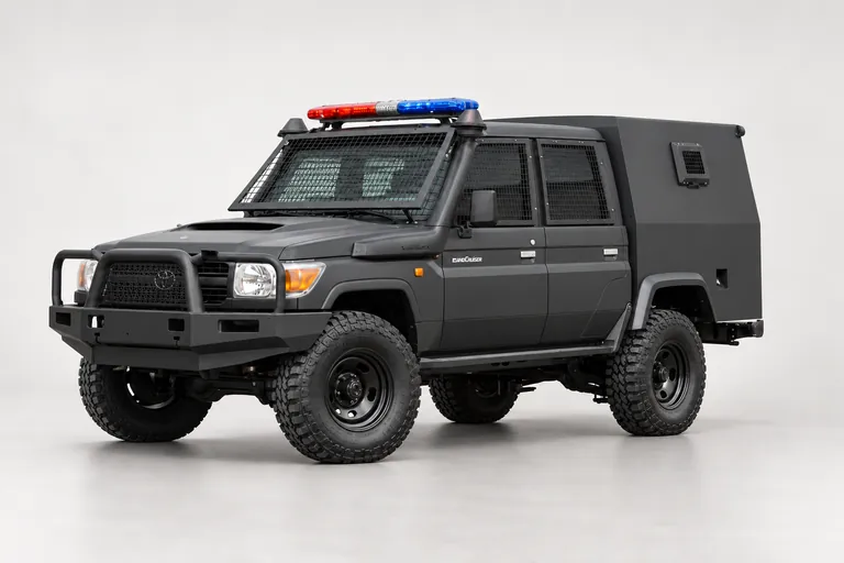 Toyota Land Cruiser 79 CIT Vault, vue extérieure complète orientée vers la gauche en studio