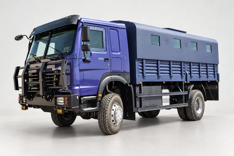 Troop Carrier Truck TCT، صورة استوديو خارجية كاملة باتجاه اليسار