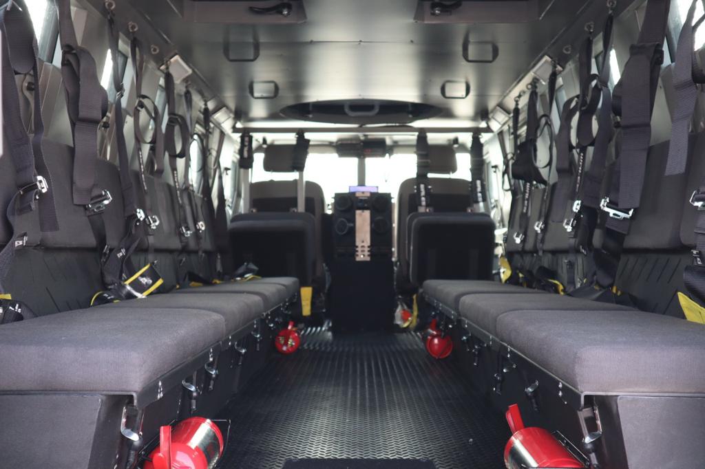 Anti-Riot AV Merkava armored vehicle front interior seating view