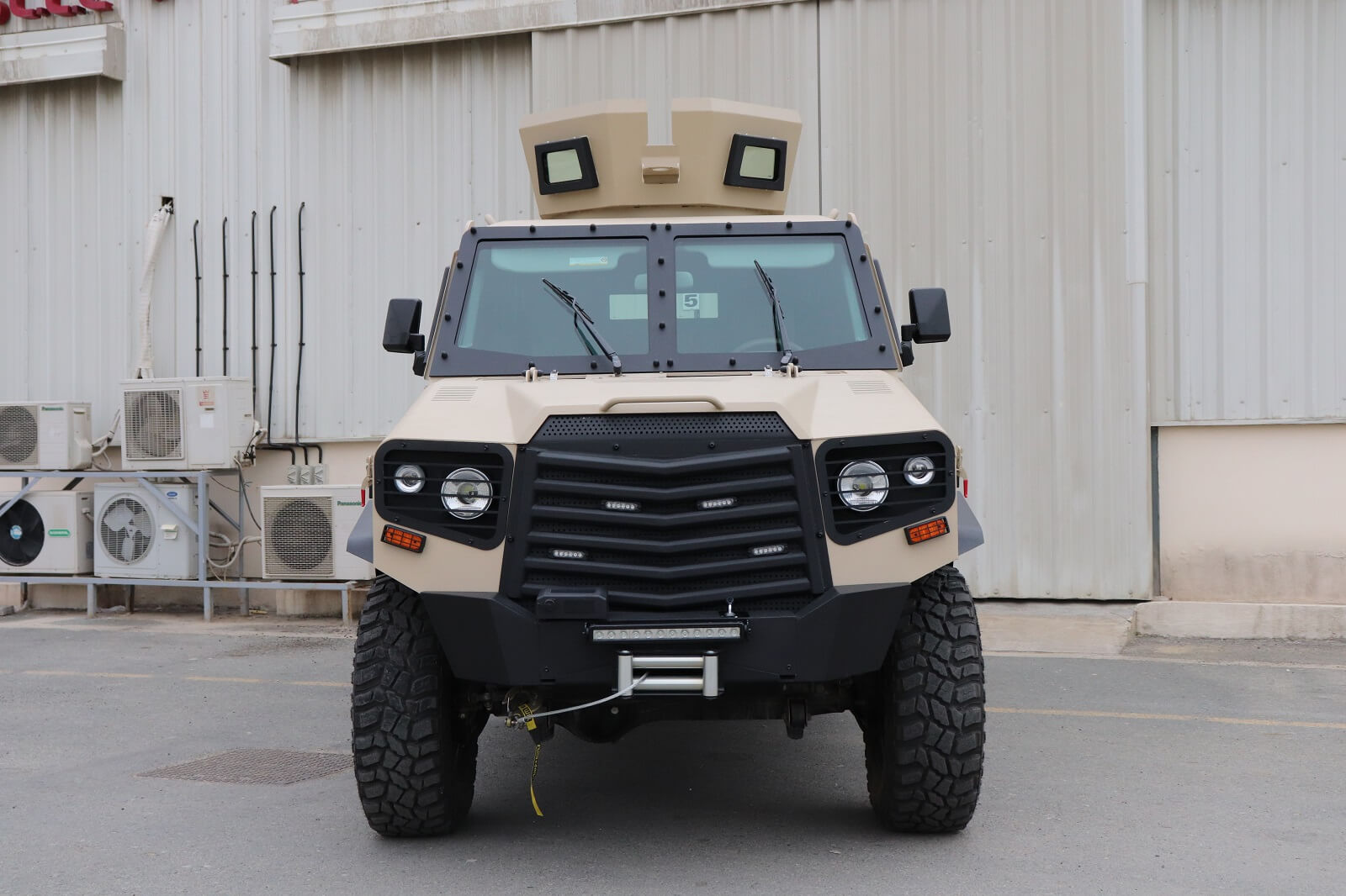 APC 6x6 Tygra front view with protected tactical bodywork