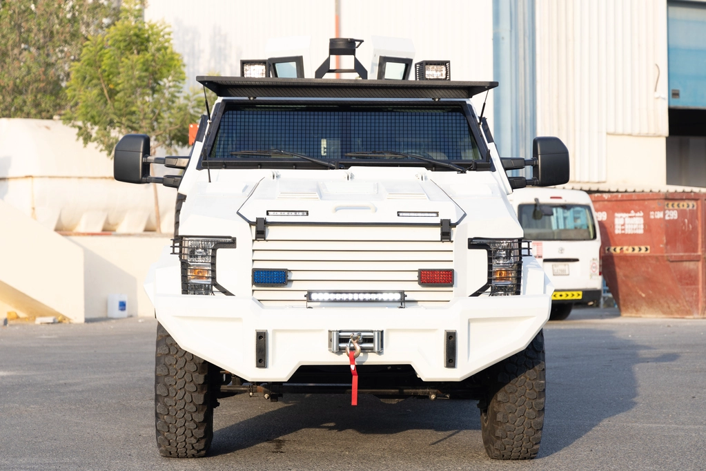 APC Shark White armored personnel carrier front exterior view