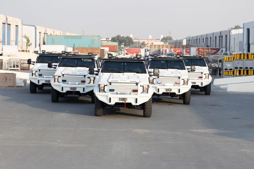 APC Shark White armored personnel carrier fleet exterior view