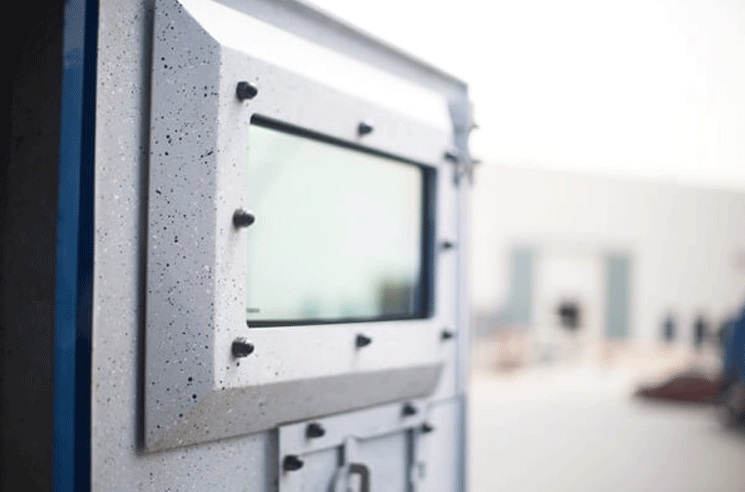 Armored Mercedes-Benz Actros reinforced cash transport door detail