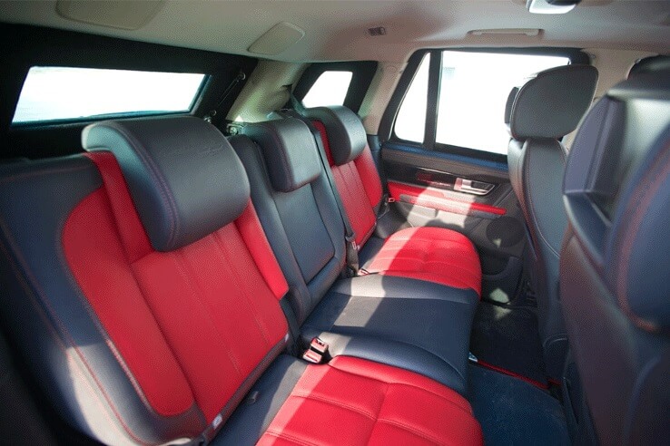 Land Rover Range Rover blindé - vue arrière, sièges passagers, détail du blindage