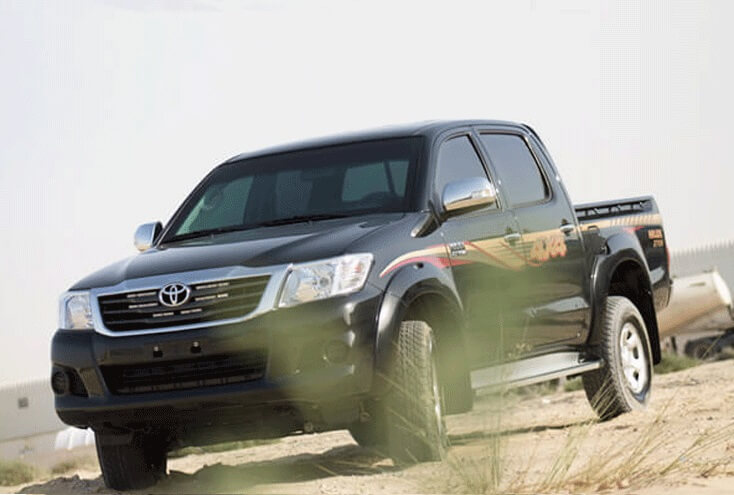 Toyota Hilux pour le Transport des Troupes blindé - vue avant, détail du blindage