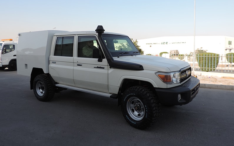 Armored and Bulletproof Toyota Land Cruiser ضمن فئة شاحنات نقل صغيرة - تفاصيل التدريع