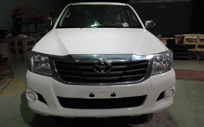 Armored Toyota Land Cruiser front exterior view