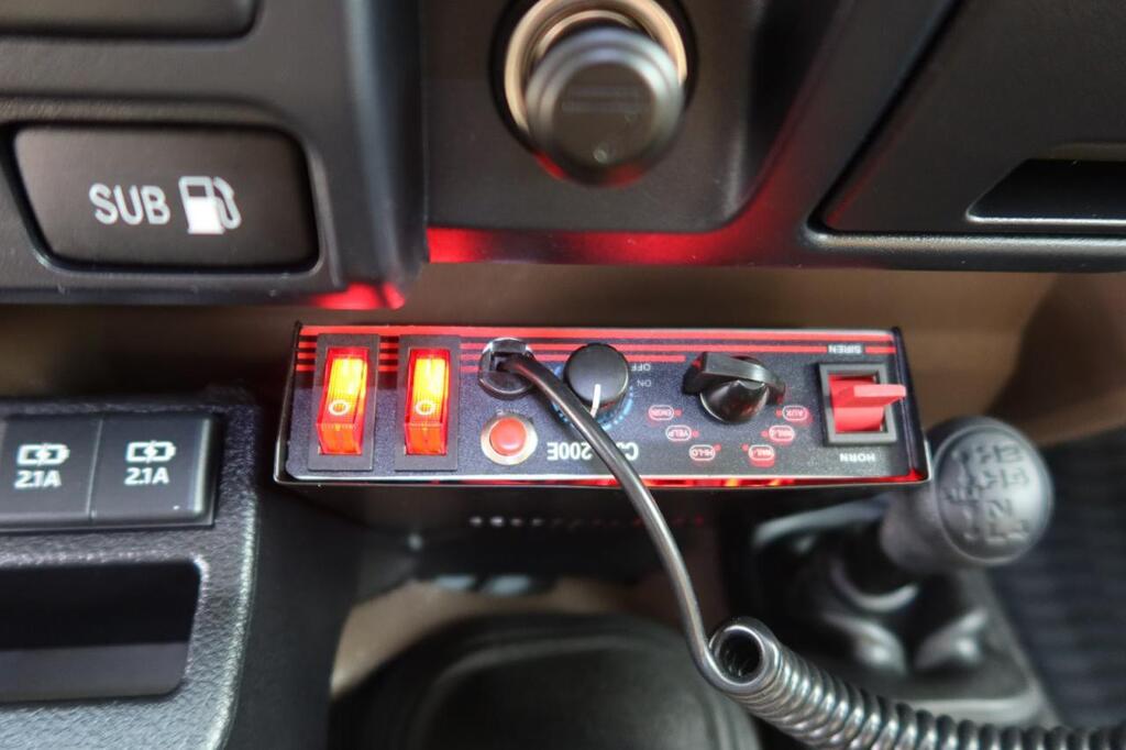 Emergency siren and communication control panel in LC79 security vehicle