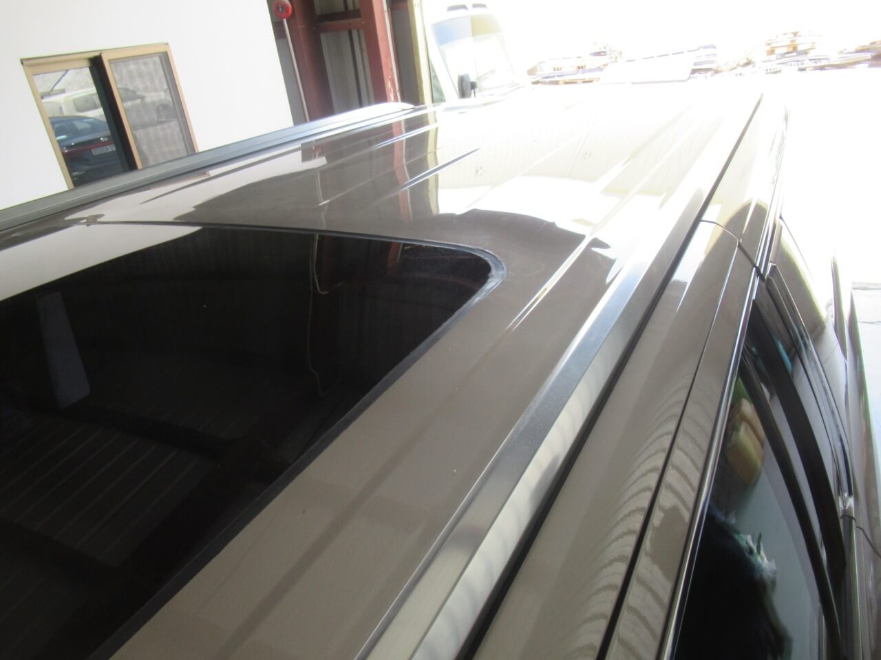 GMC Yukon sunroof detail inside luxury SUV cabin