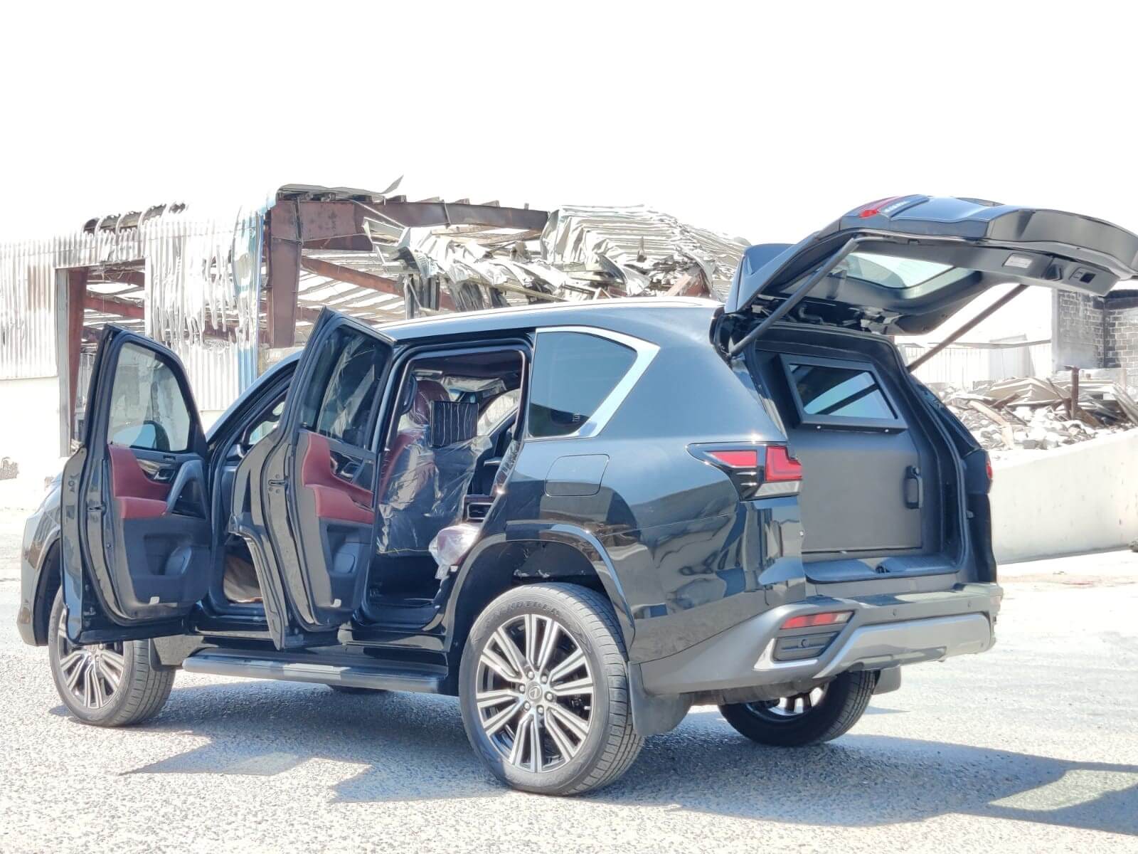 Lexus LX600 BR9 side and trunk doors open showing protected access points