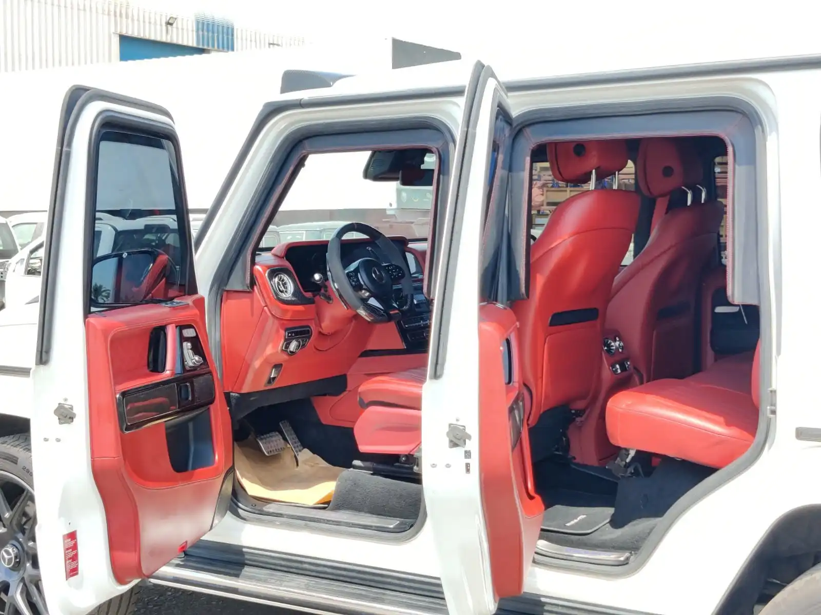 MERCEDES-BENZ-BRABUS-G63-800-WHITE-all-doors-on-left-side-open-