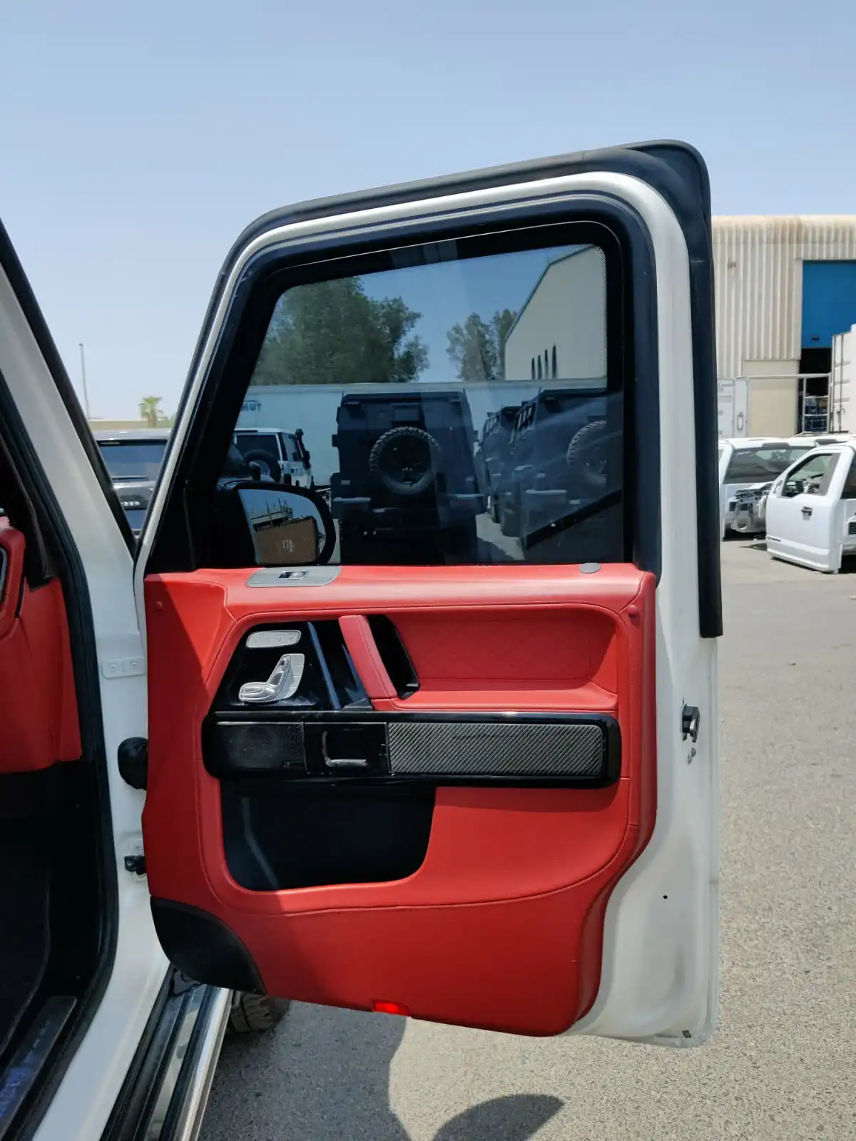 MERCEDES-BENZ-BRABUS-G63-800-WHITE-right-side-passenger-door-open
