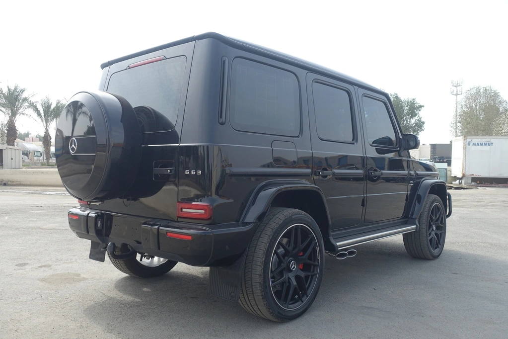 Mercedes-Benz G63 AMG Black armored SUV rear left exterior angle