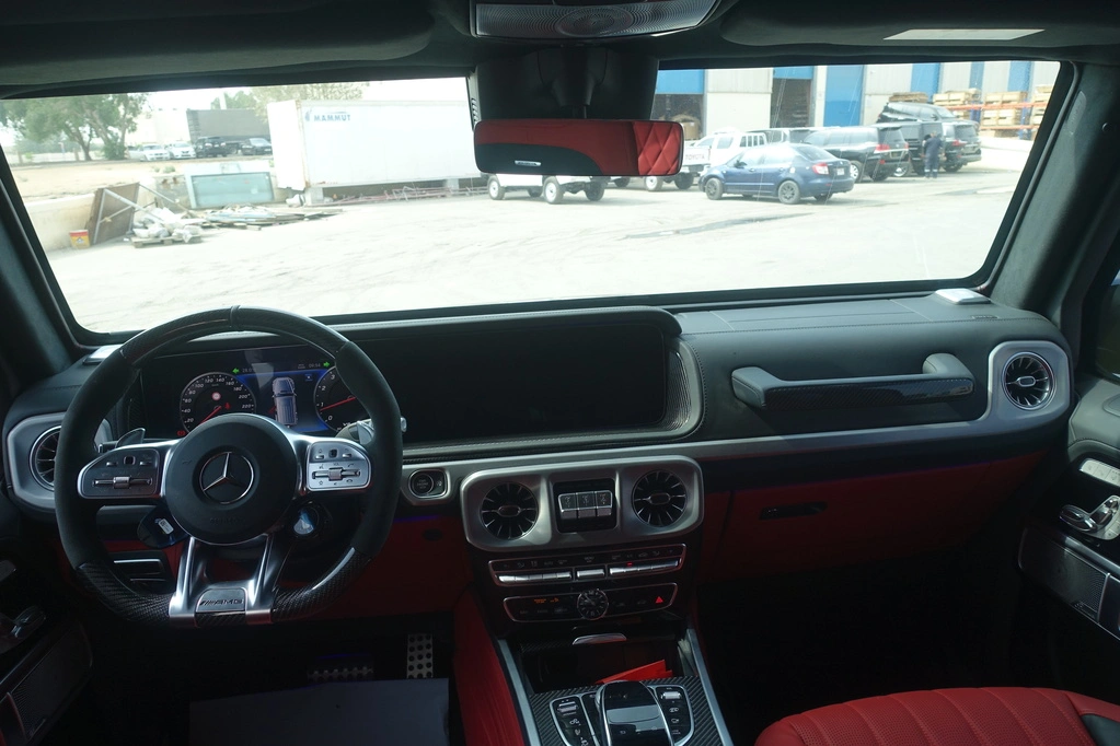 Mercedes-Benz G63 AMG Black armored SUV cockpit without lights