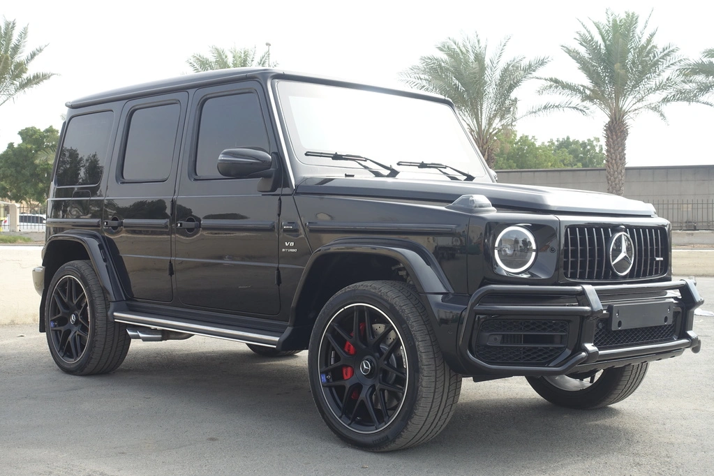 Mercedes-Benz G63 AMG Black armored SUV front left full angle