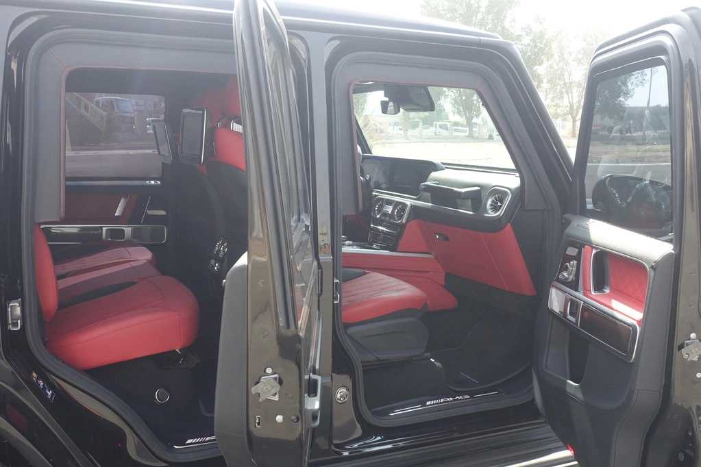 Mercedes-Benz G63 AMG Black armored SUV left side with all doors open