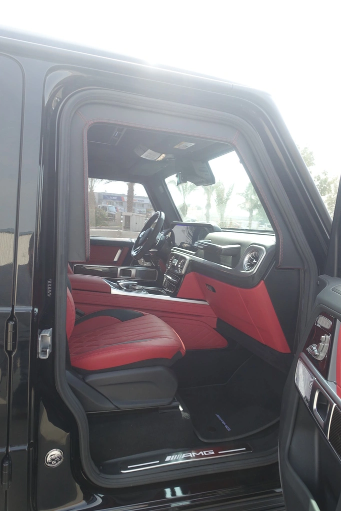 Mercedes-Benz G63 AMG Black armored SUV right side door open view
