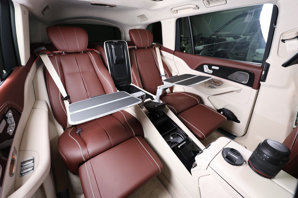 Maybach GLS 600 non-armored front exterior detail with black finish