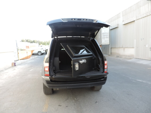Range Rover Vogue blindé - coffre ou compartiment arrière