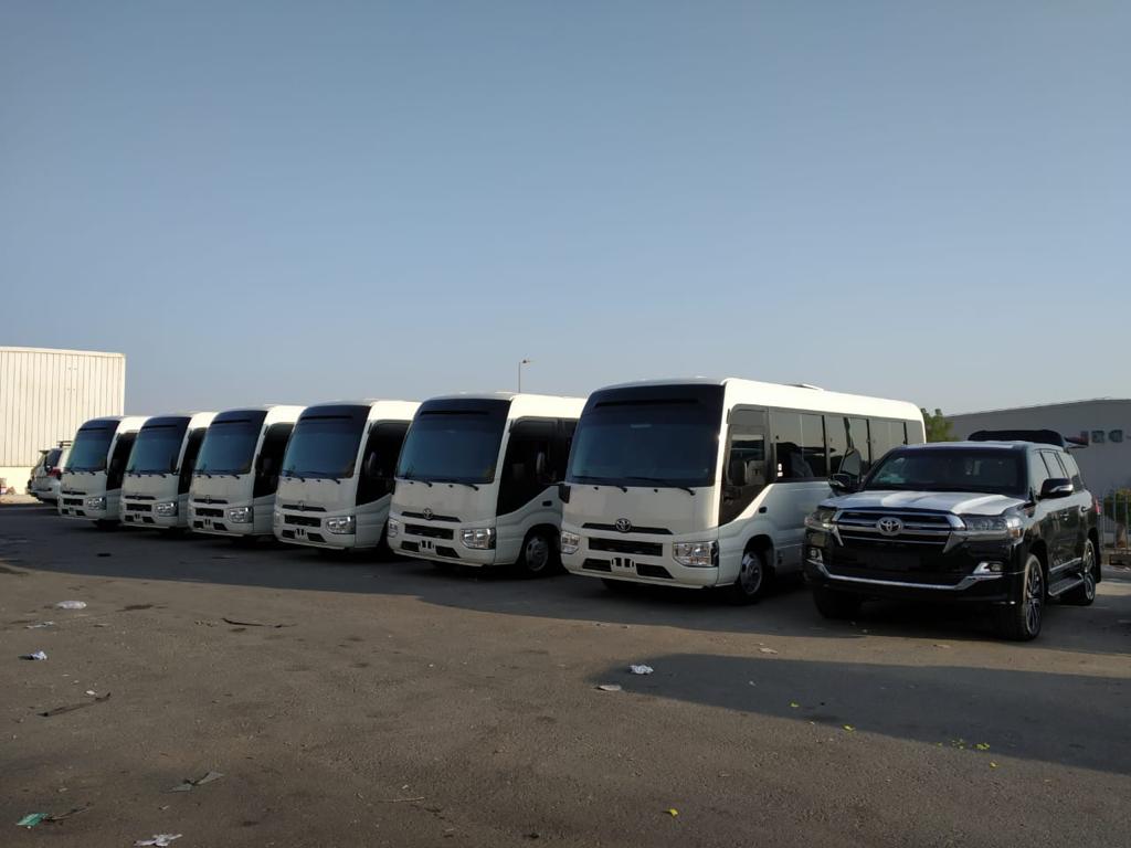 Toyota Coaster Bus BR6 مصفحة ضمن أسطول خارجي