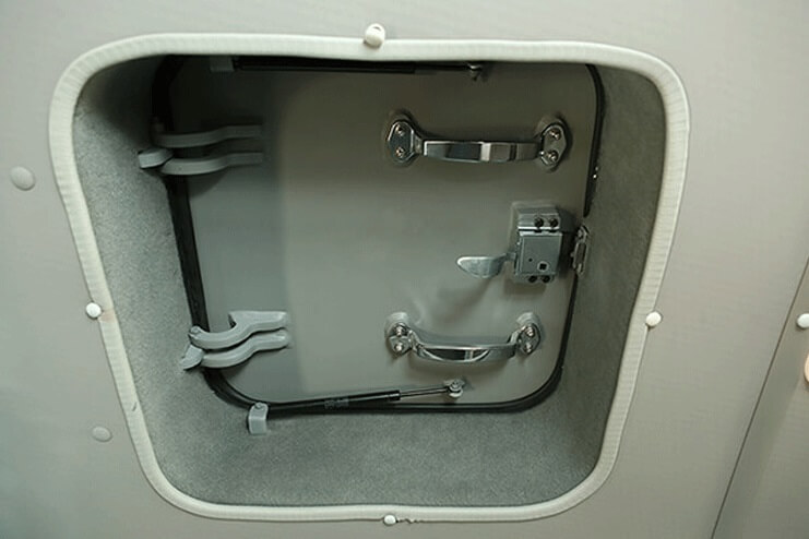 Toyota Coaster armored passenger carrier interior armoring detail