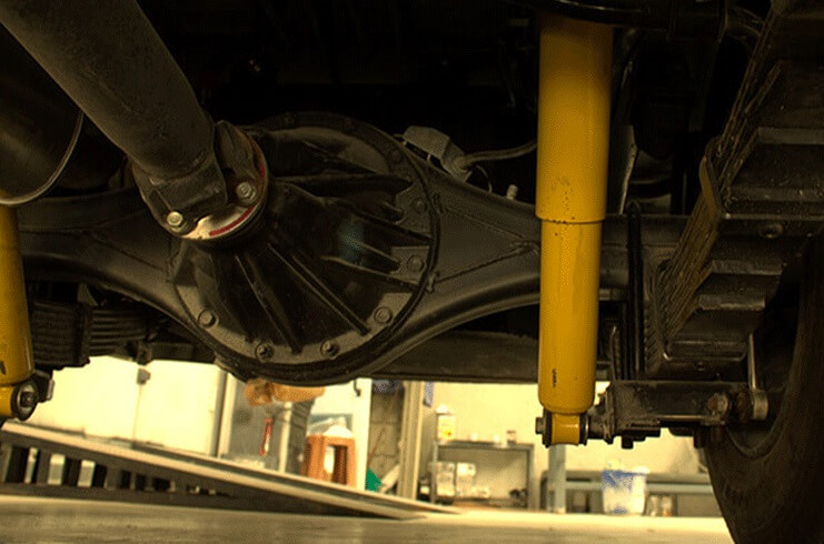 Toyota Coaster armored passenger carrier underside exterior view