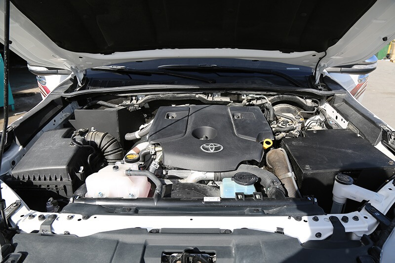 Toyota Hilux cash-in-transit vehicle engine bay view