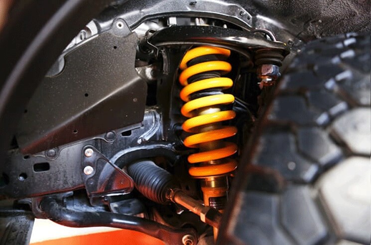 Toyota Land Cruiser armored ambulance suspension detail