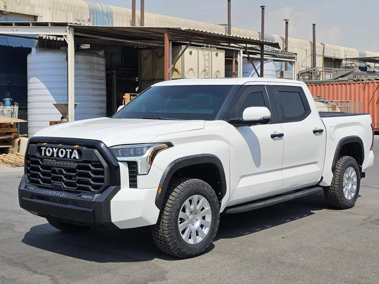 White 2027 Toyota Tundra BR7 armored pickup shown from the front left side