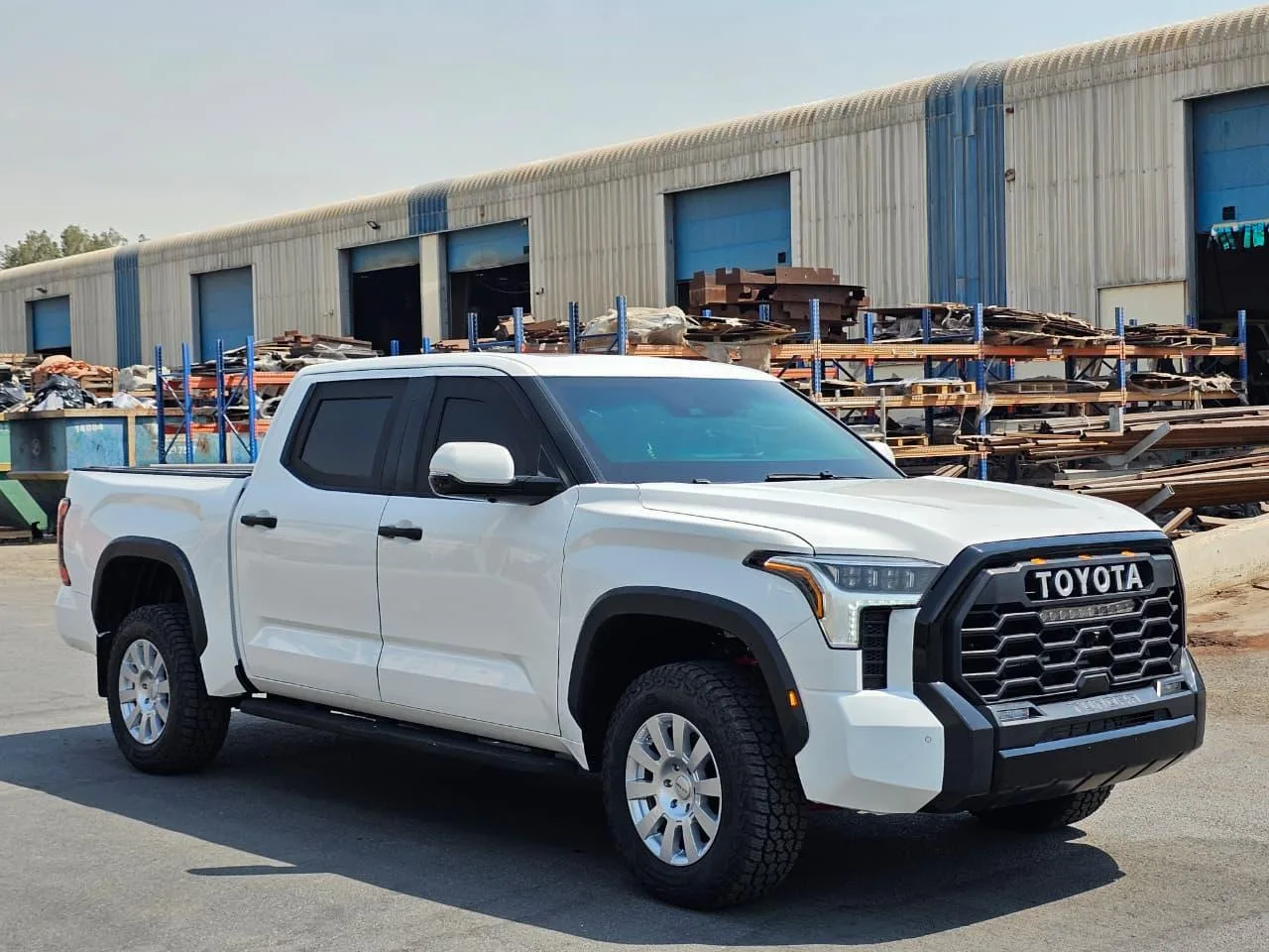 White 2027 Toyota Tundra BR7 armored pickup shown from the front right side