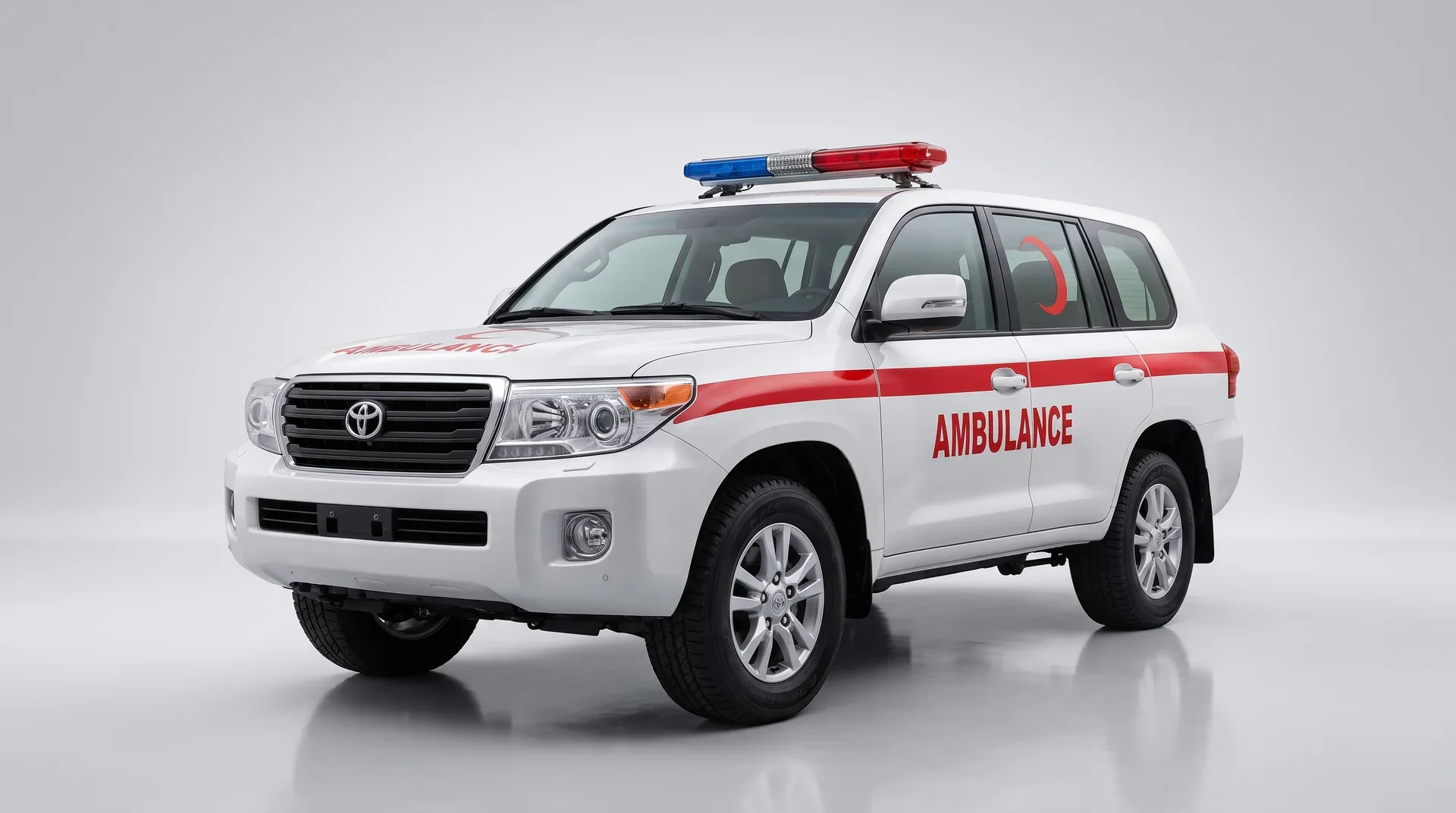 Armored Toyota Land Cruiser ambulance front-left exterior view